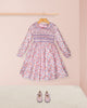 Fiorella Small Bouquet Pink Twill Smocked Dress