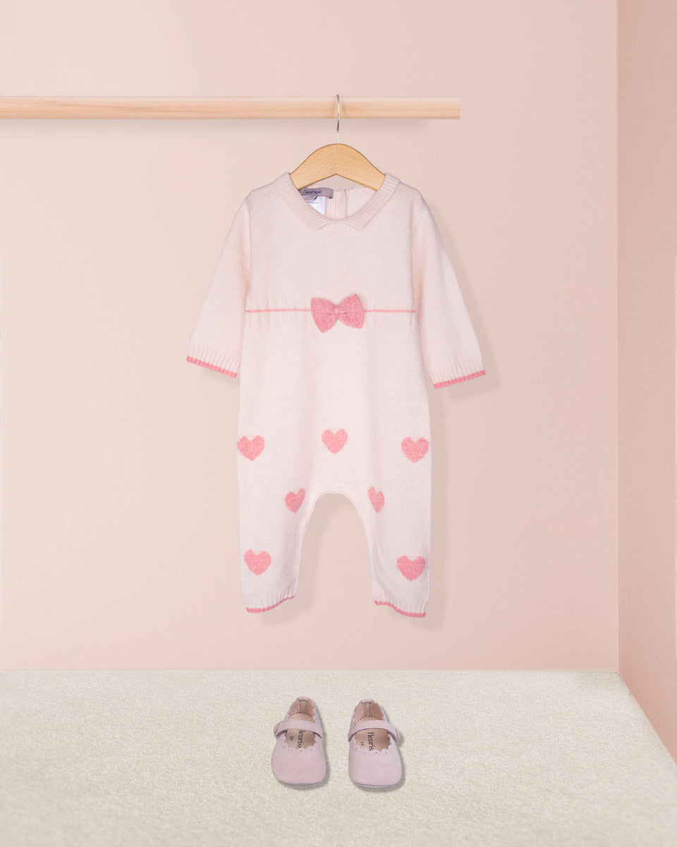 Valentine Rose Hearts Cashmere Romper