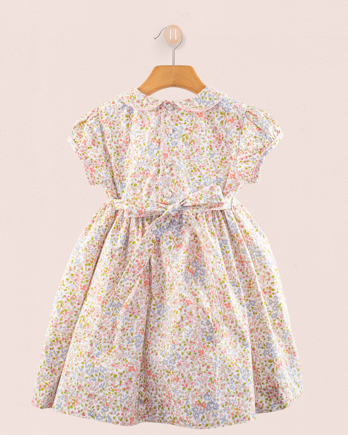 Amanda Monaco Pink Floral Smock - Smocked Dress