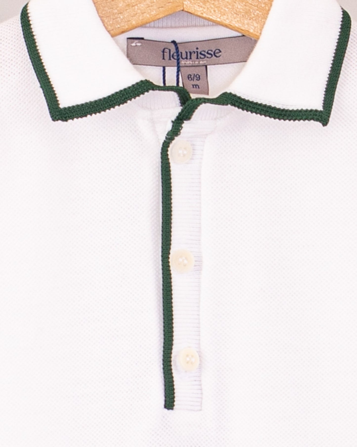 Polo Long Sleeve Onesie Italian Hunter Trim Piquet - Onesie