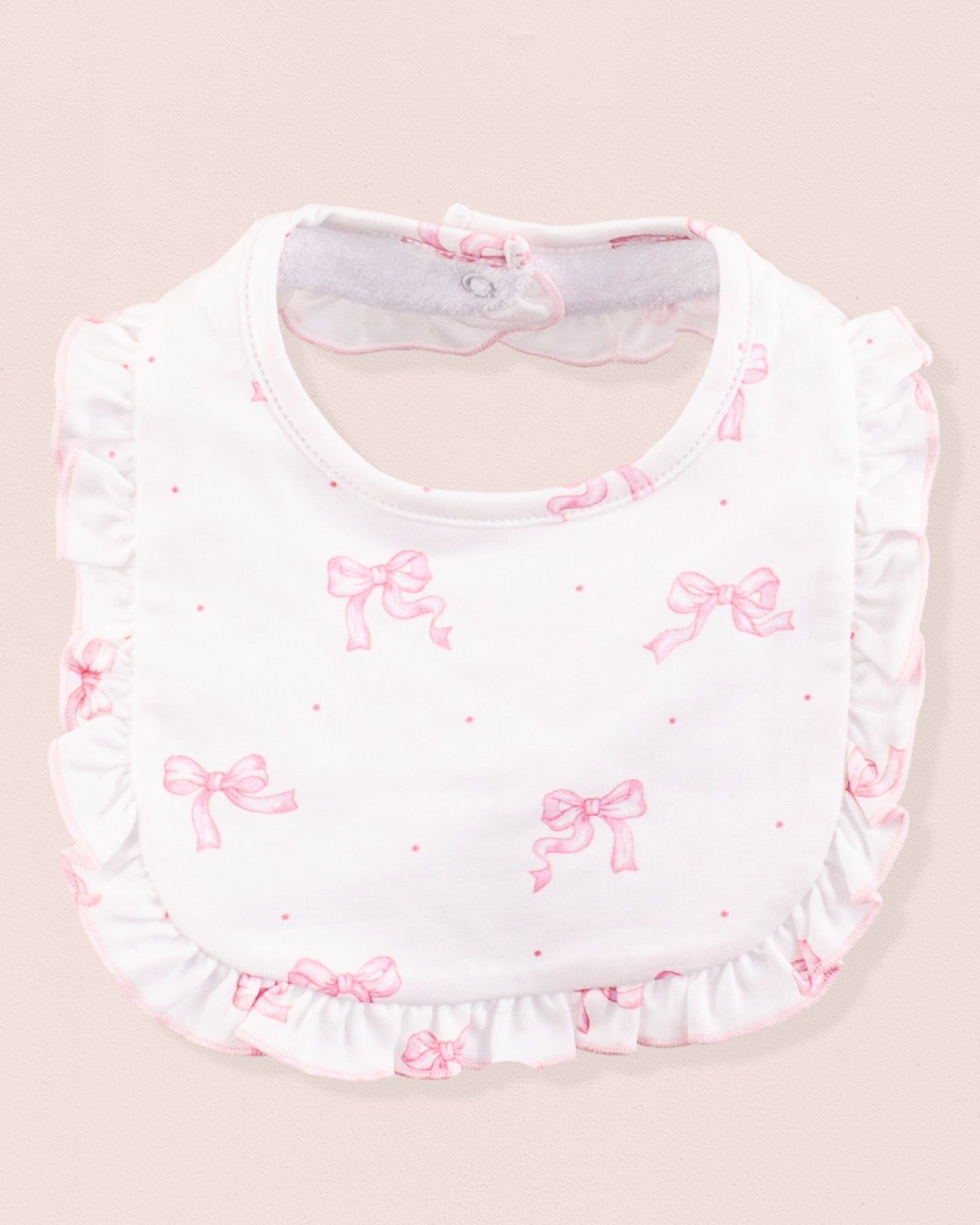 Pima Bows Pink Ruffle Bib - Layette