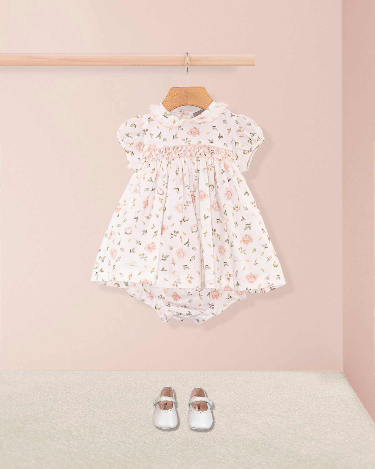 Baby Victoria Soft Pink Rosebuds Dress Set - Baby Dress
