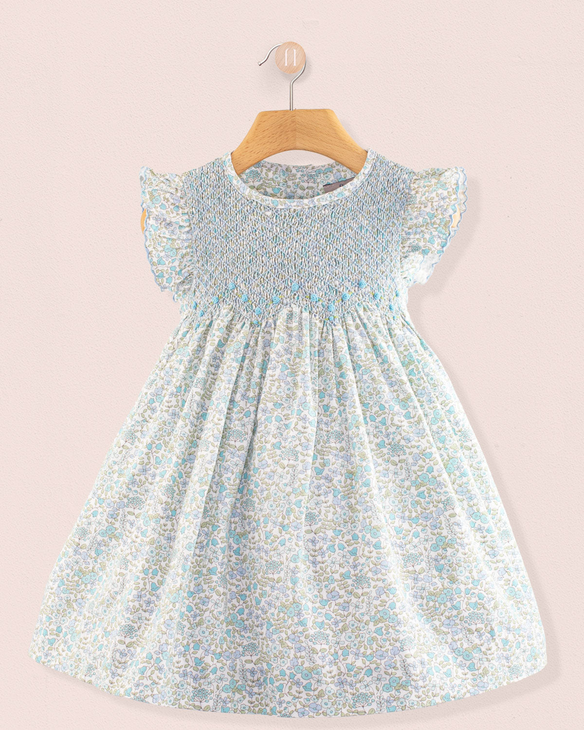Beatrice Garden Blue Smocked Dress Fleurisse by Spring Flowers Beatrice Garden Blue Smocked Dress Fleurisse by Spring Flowers
