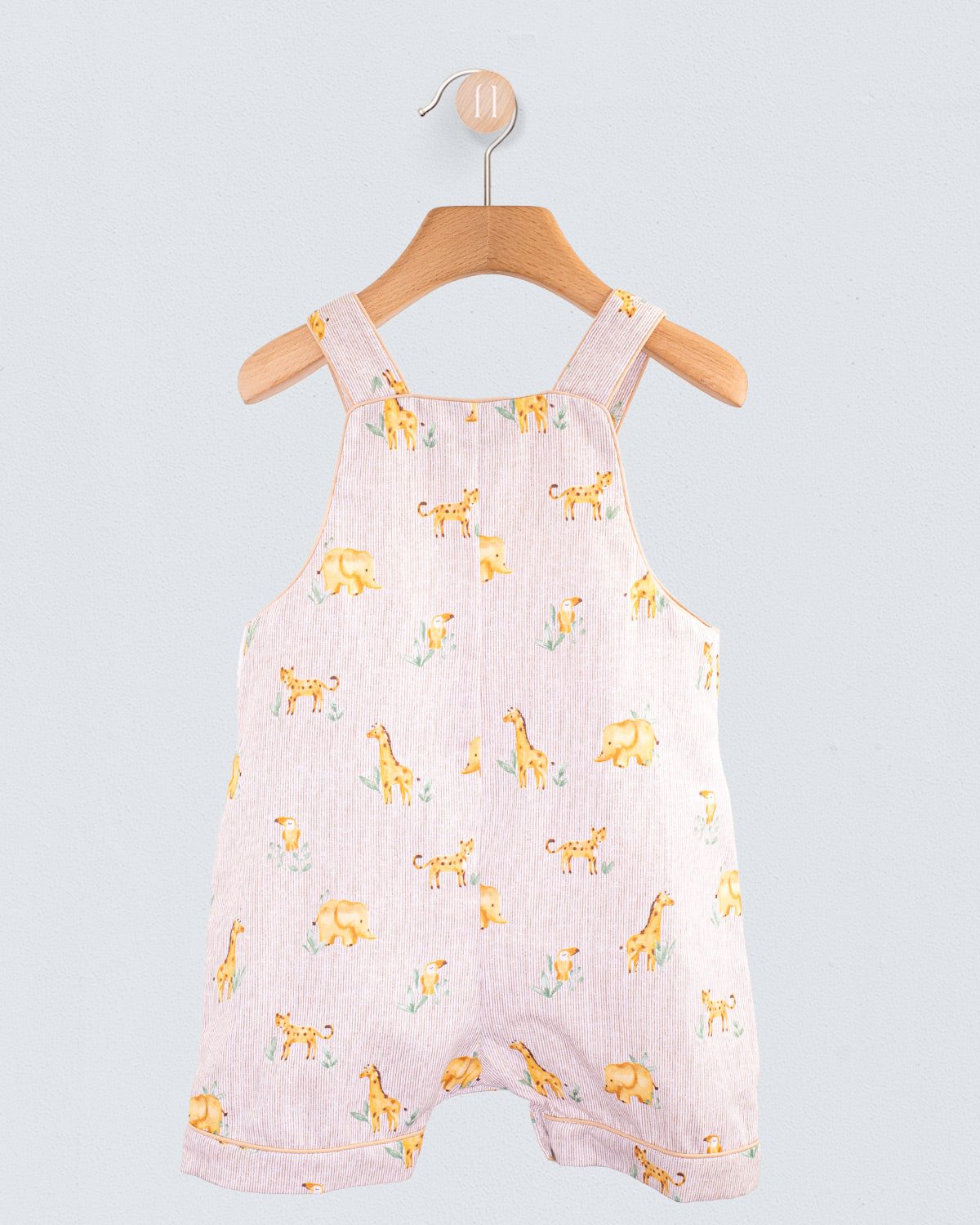 Starboard Beige Safari Animals Shortall - Romper