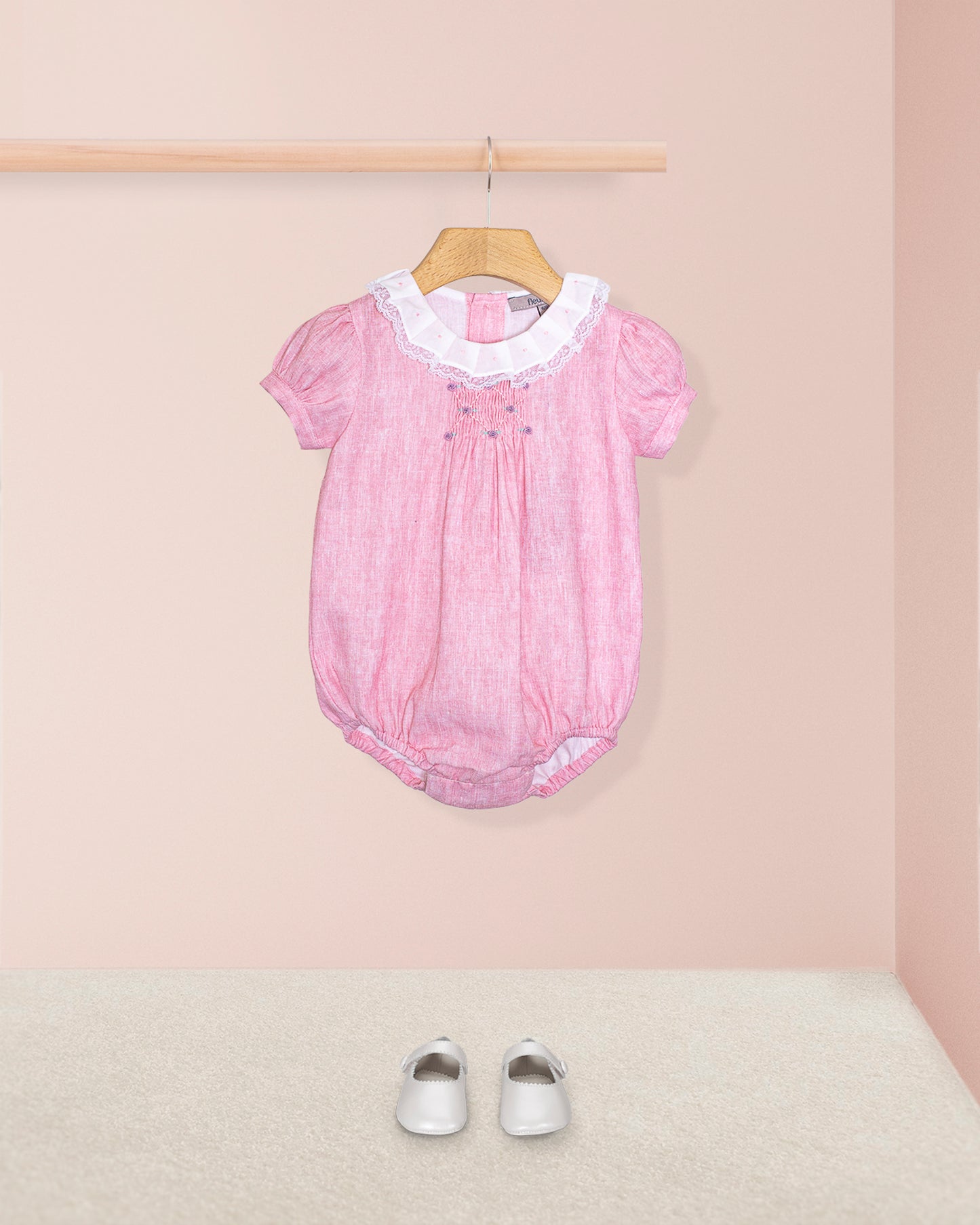 Bellina Italian Pink Linen Bubble - Romper