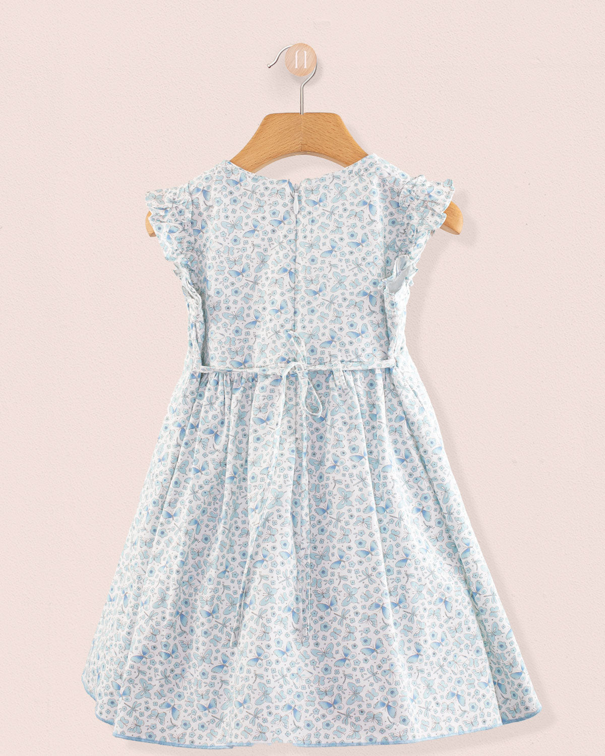 Bonnie French Blue Butterflies Smock - Smocked Dress