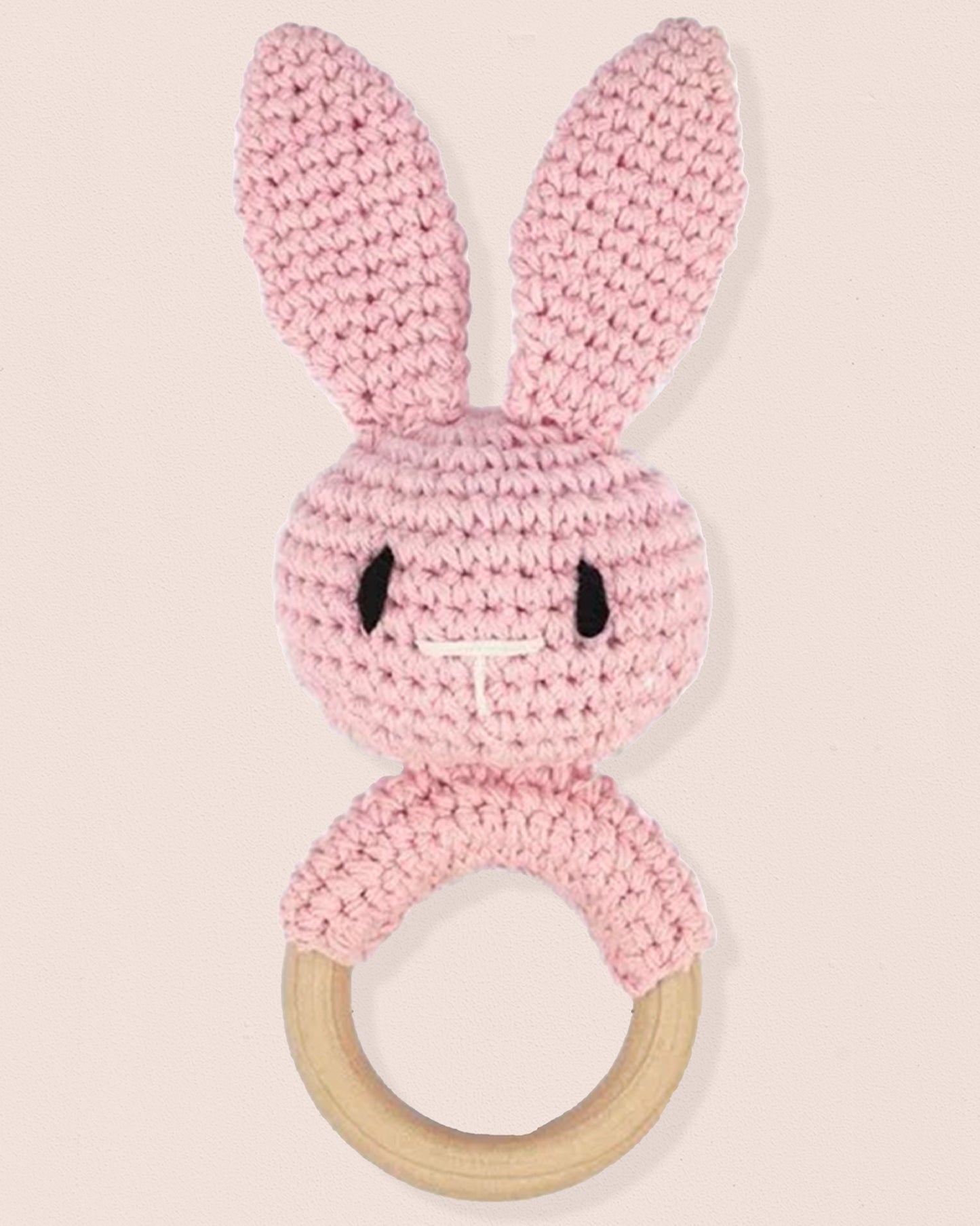 Crocheted Pink Bunny Rattle Toy - Toy