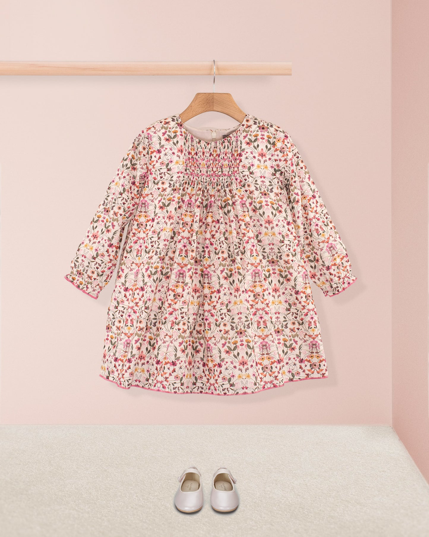 Eliza Liberty Aurora Pink - Smocked Dress