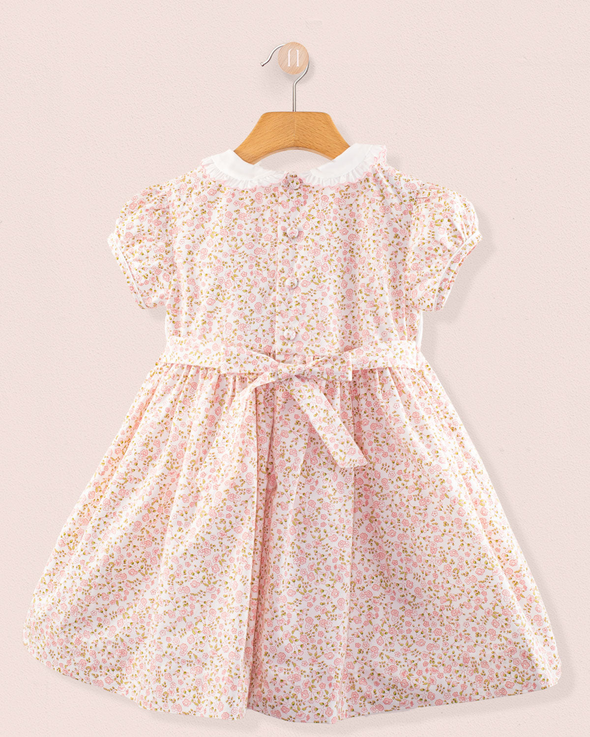 Bunny Florencia Pink Daisy Smock - Smocked Dress