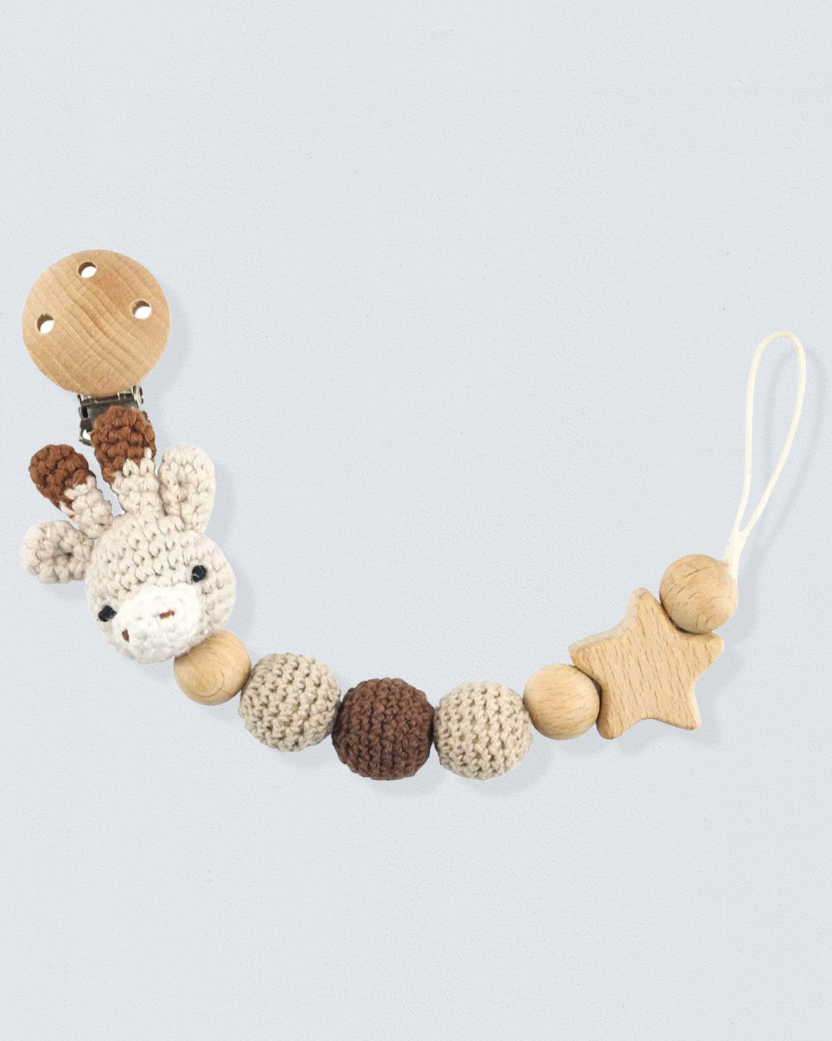 Pacifier Clip Crochet Giraffe - Pacifier Clip