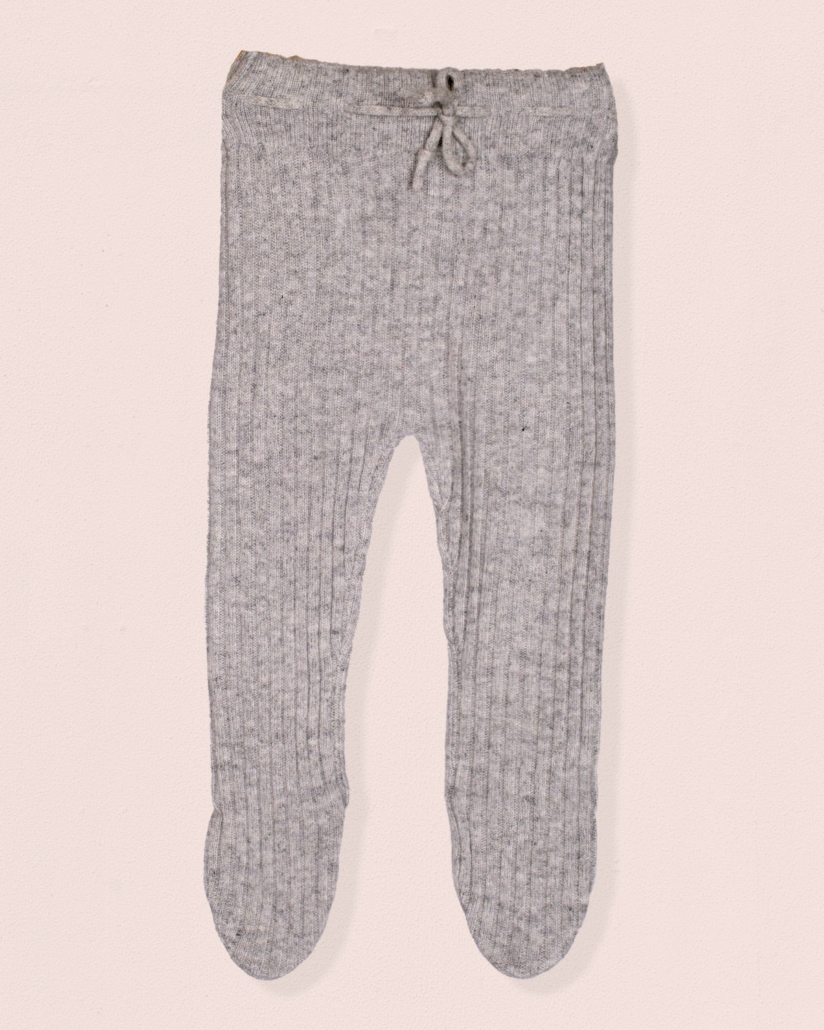 Gray baby pants on a light pink background