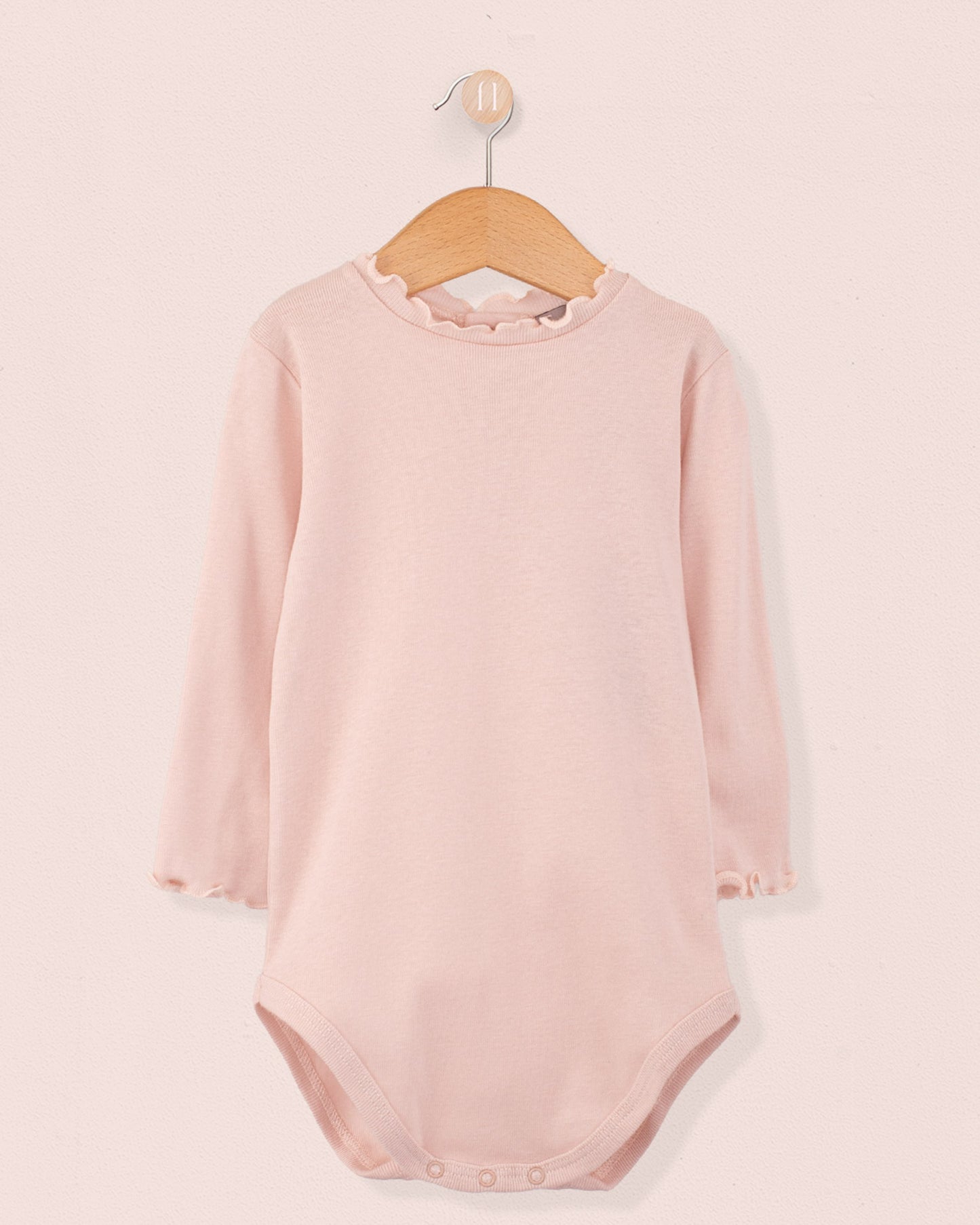Mock Neck Onesie Italian Brushed Cotton Blush - Onesie