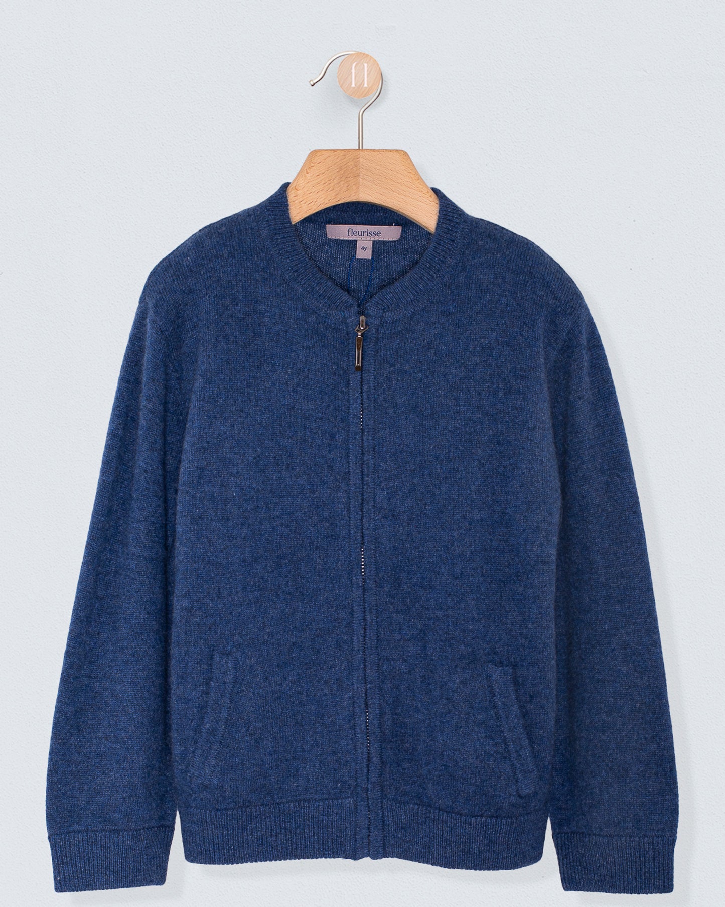 Knightsbridge Denim Blue Cashmere Zipper Sweater - Sweater