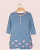 Lovey Denim Blue Hearts Cashmere Dress