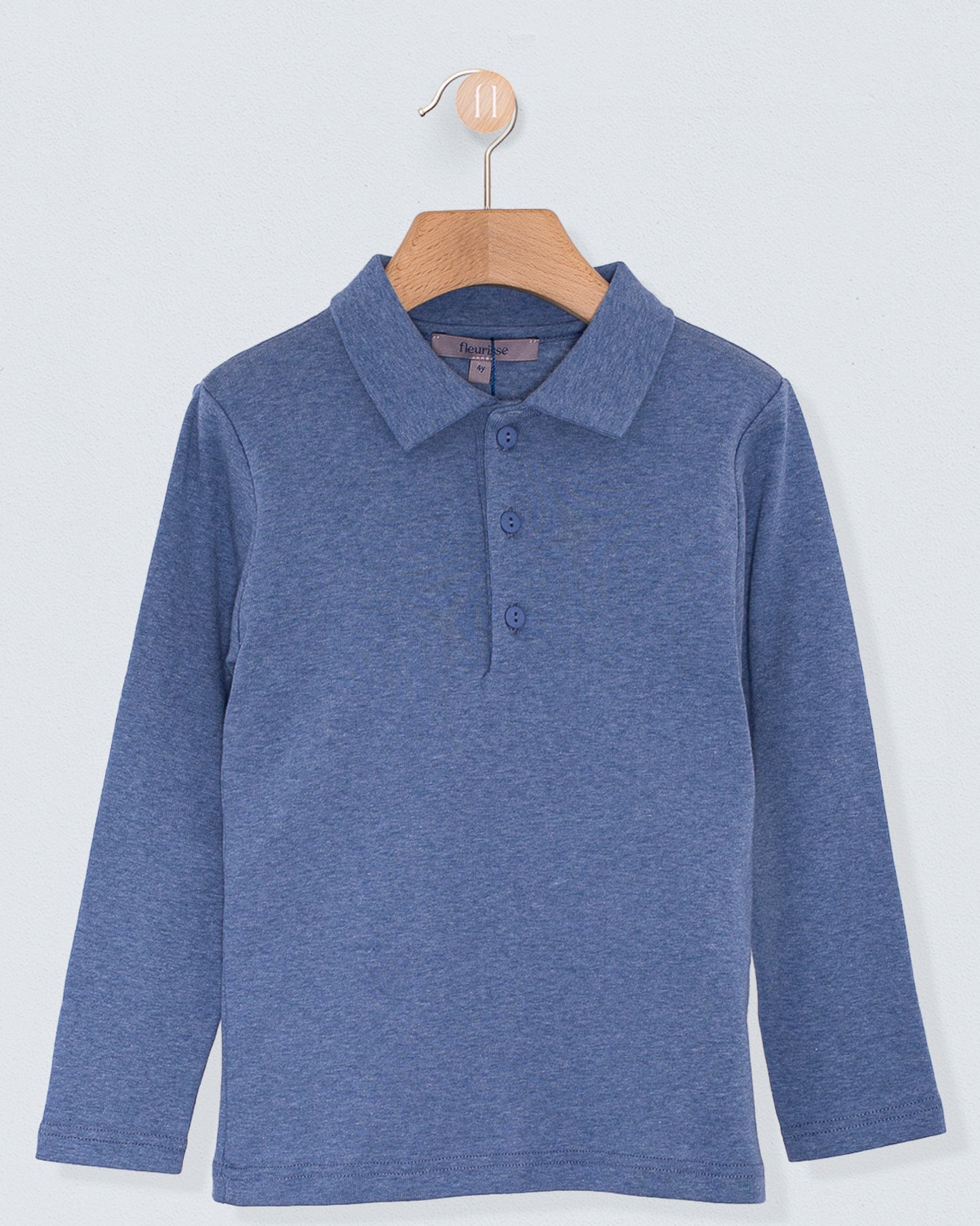Marco Italian Brushed Blue Melange Polo - Shirt