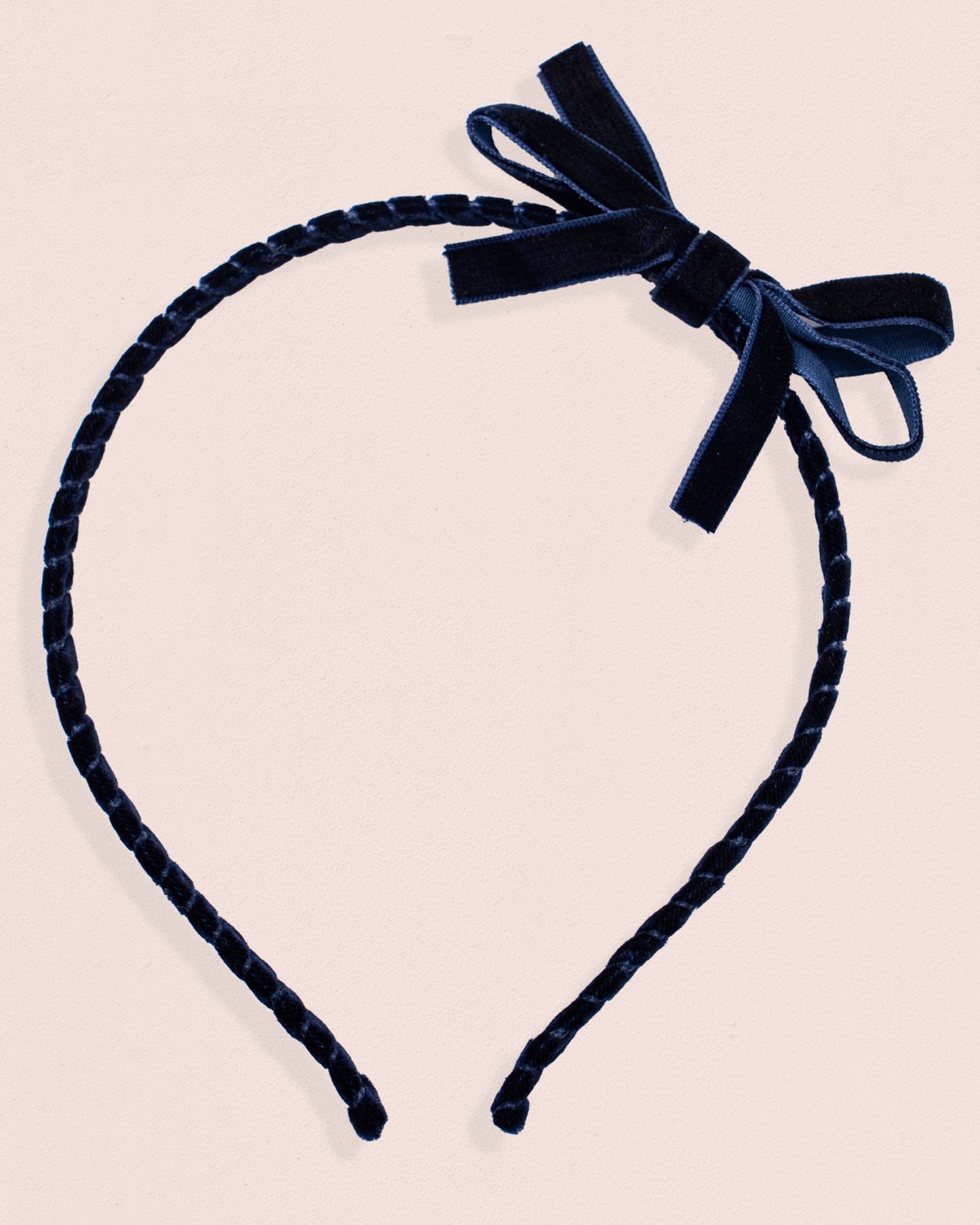 Navy Velvet Headband Thin - Hairbow