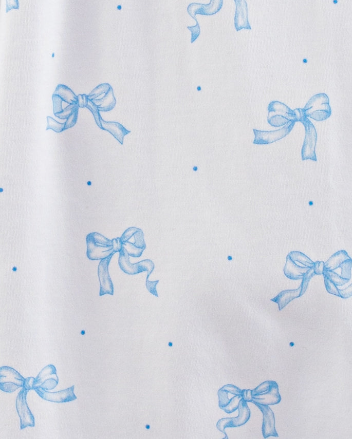 Pima Bows Blue Ruffle Stretchie - Stretchie