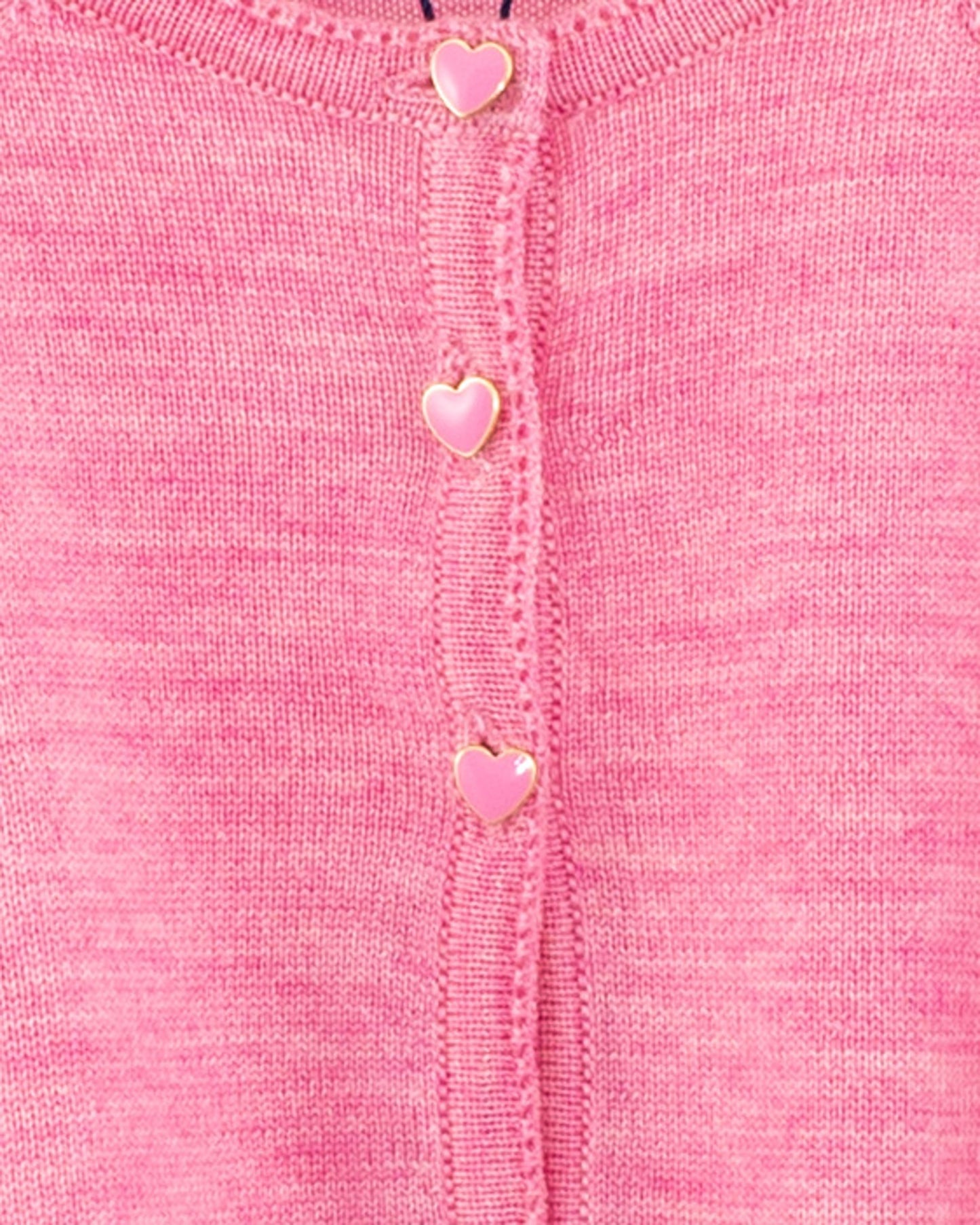 Serena Candy Pink Mélange Wool Bolero - Cardigan