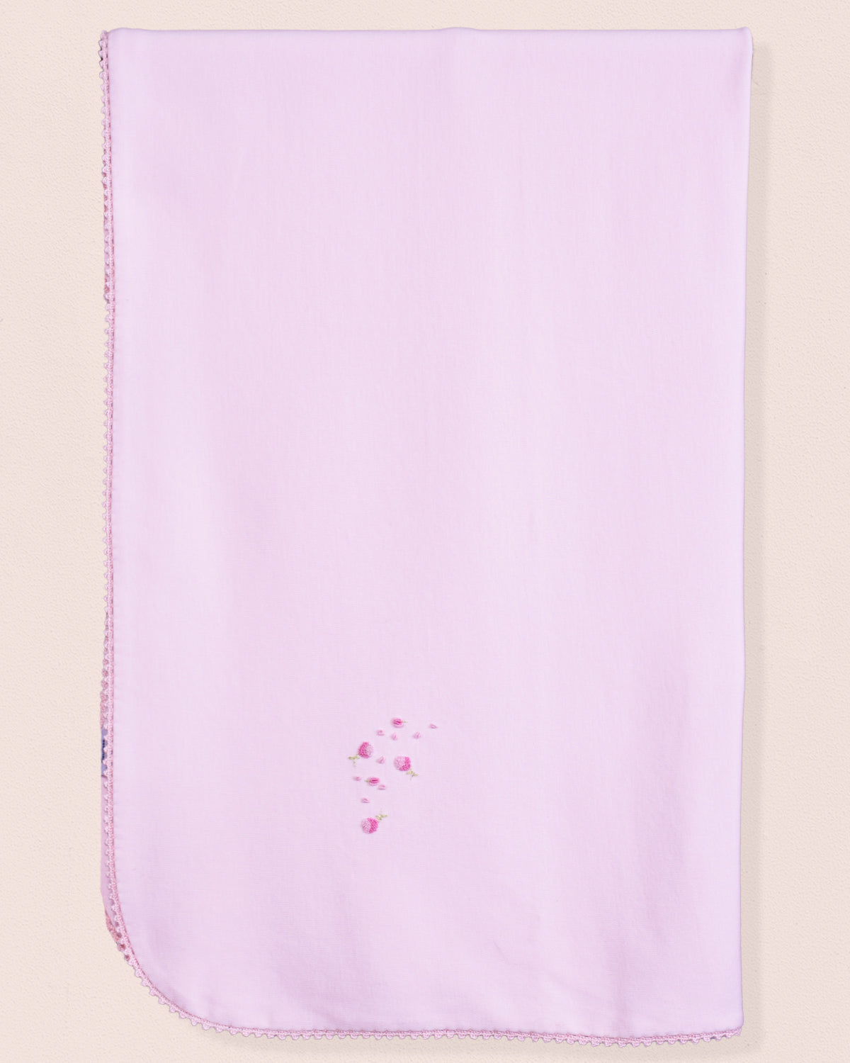 Pima Spring Flowers Pink Embroidered Receiving Blanket - Blanket