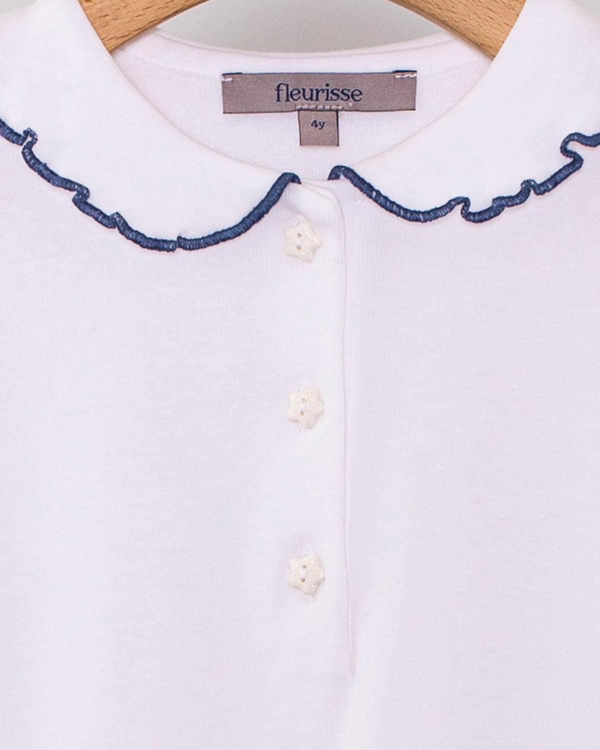 Collar Shirt Long Sleeve Italian Cotton Twilight Trim - Jersey