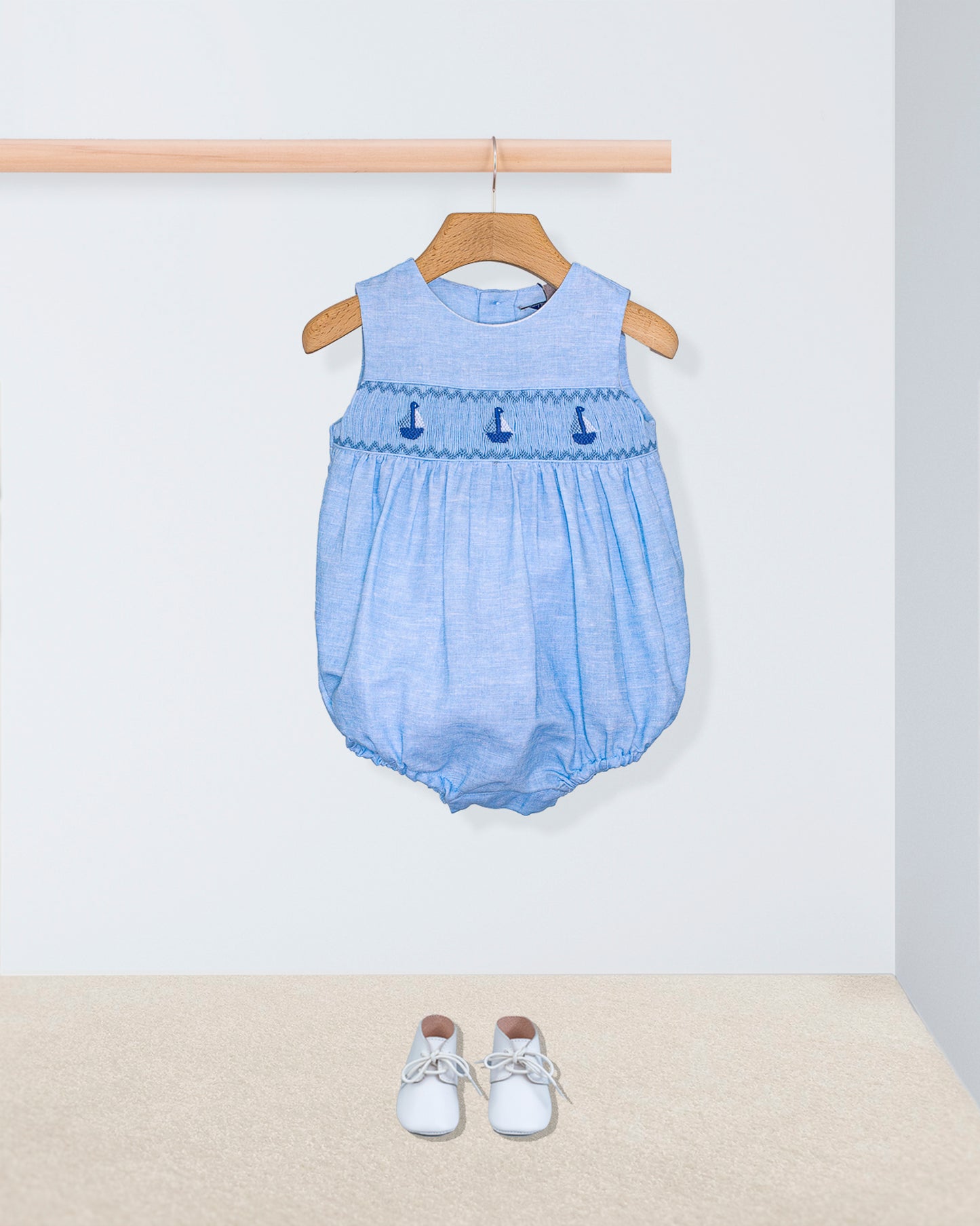Cruise Italian Pastel Blue Linen Romper - Romper