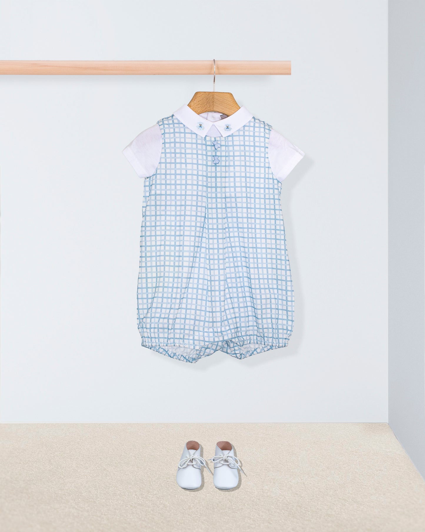 William Light Blue Sketch Romper - Romper