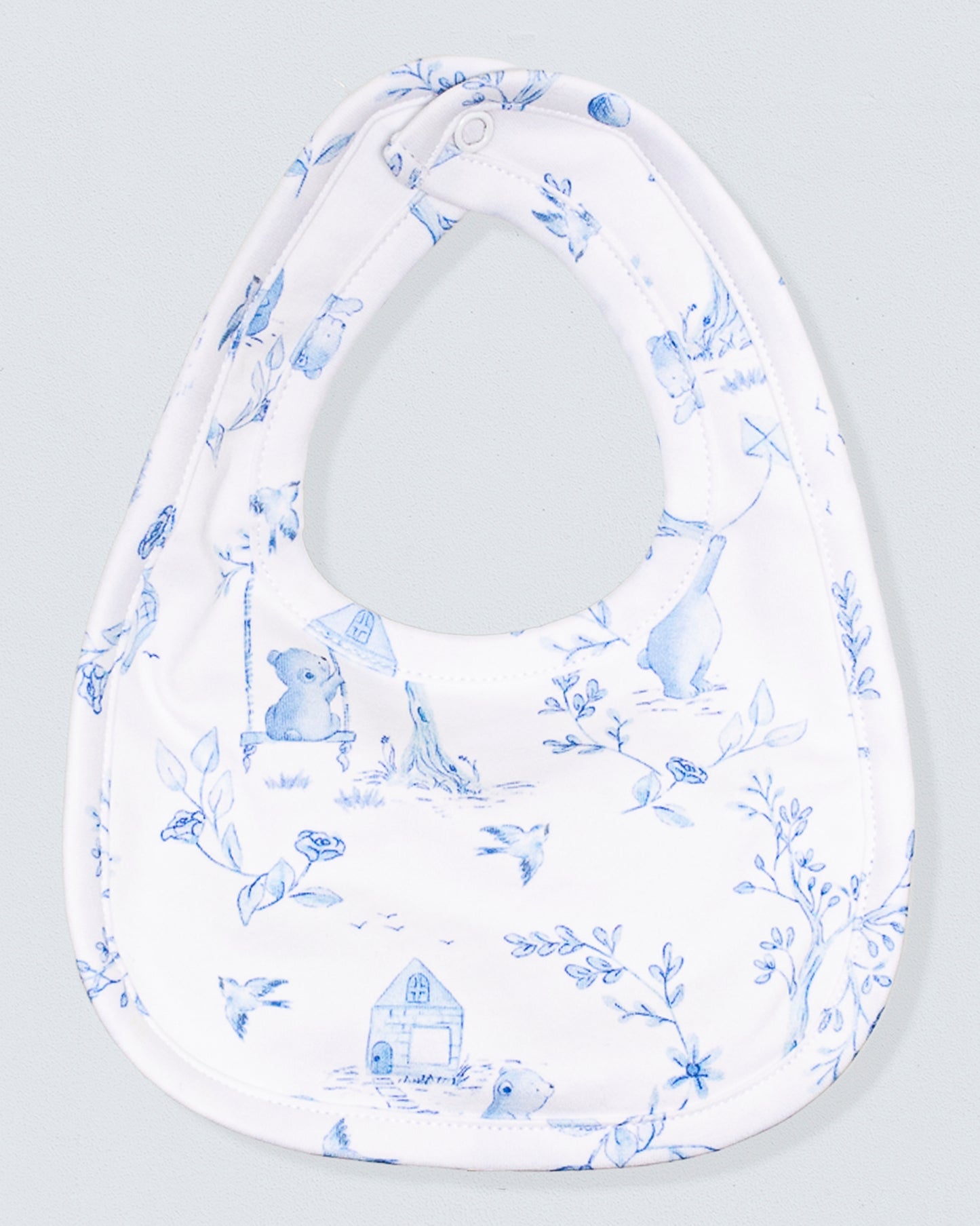 Pima Blue Toile de Jouy Bib - Bibs