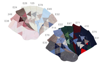 Story Loris Argyle Knee Sock Light Cream/Light Blue