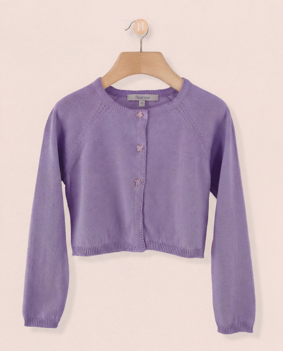 Betsy Mulberry Cardigan with Butterfly Buttons