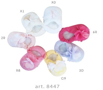 Story Loris White/Pink Flower Booties - Sock