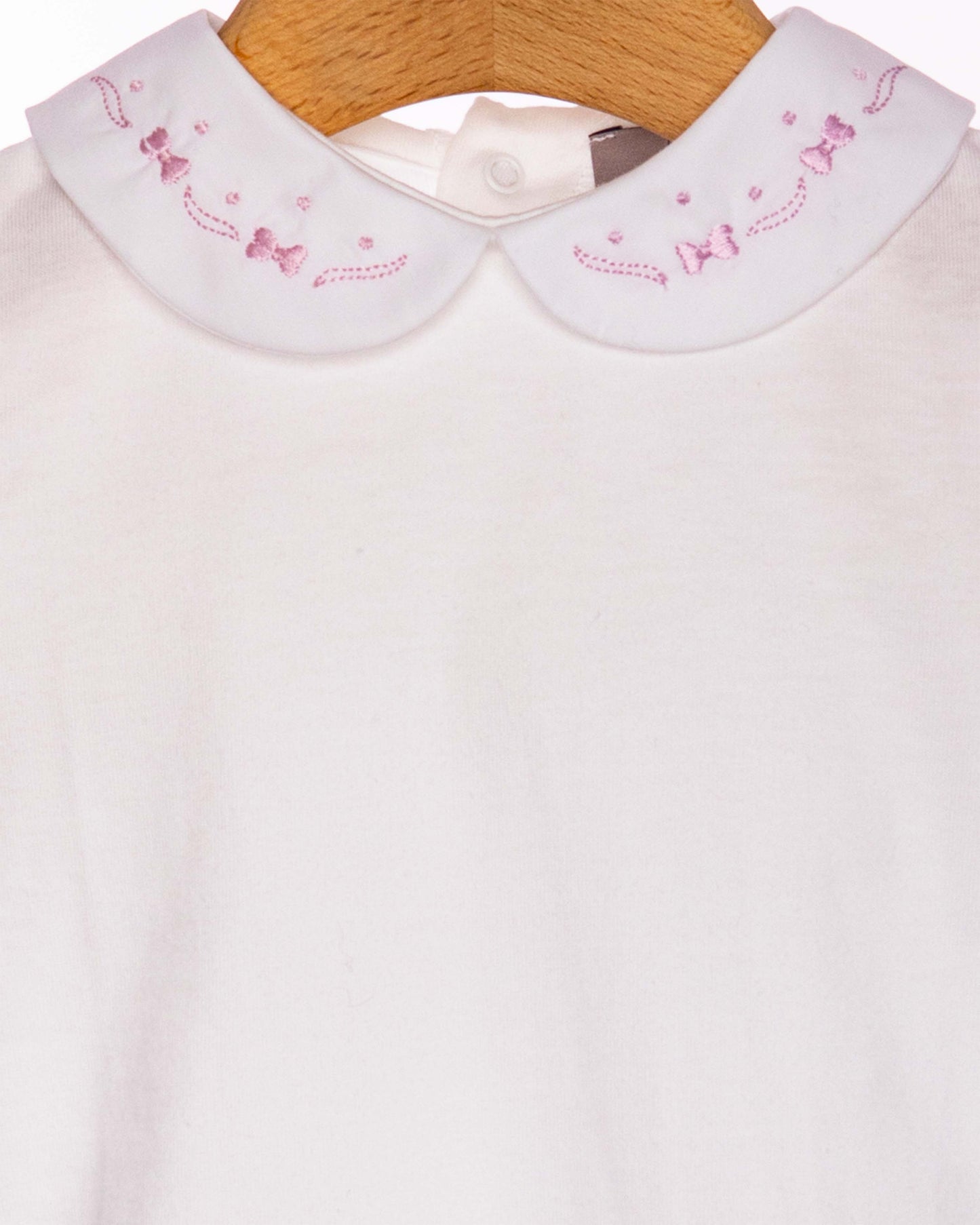 Ines Onesie with Embroidered Lavender Bows
