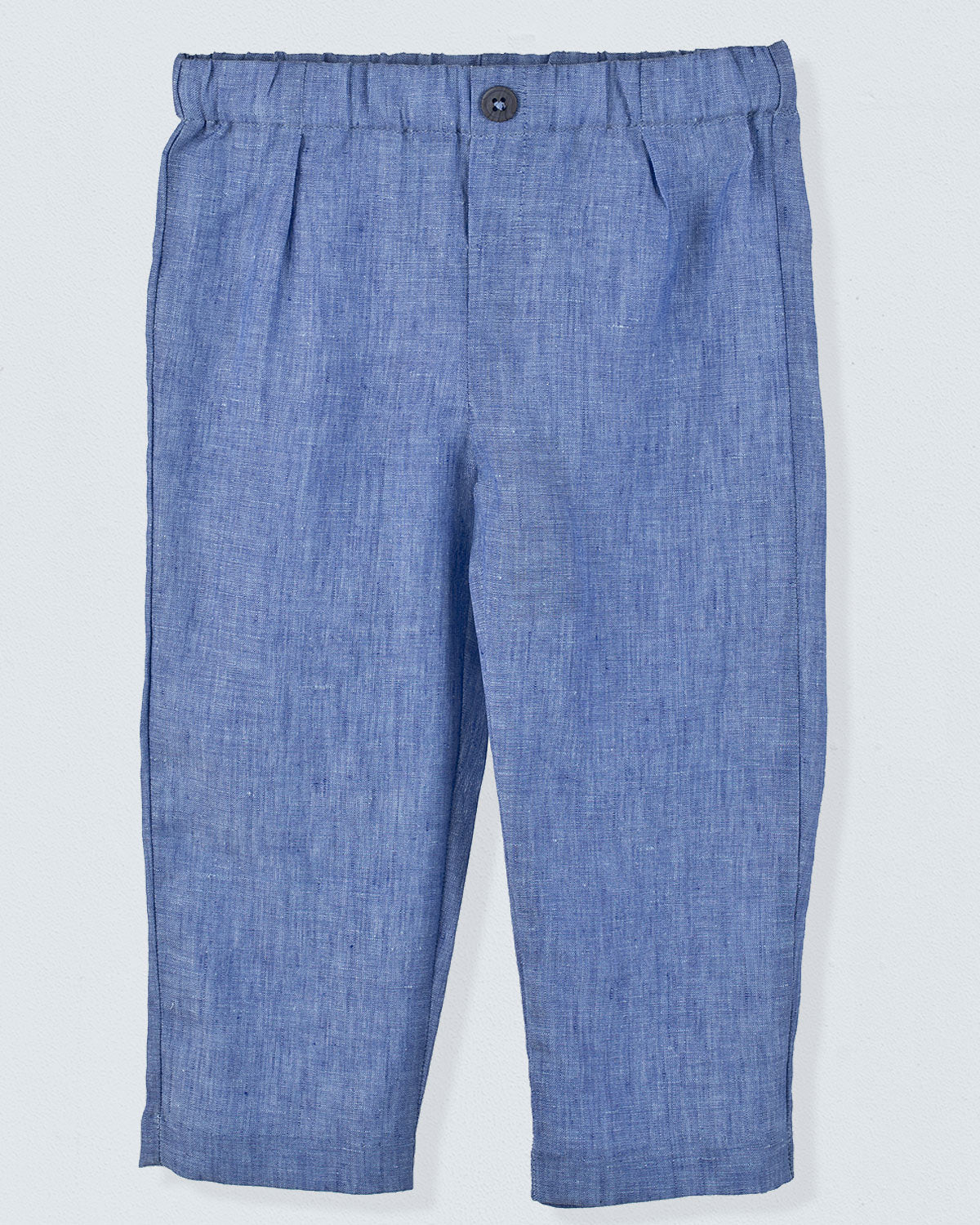 Rome Pull-On Italian Sea Blue Linen Pant - Pant