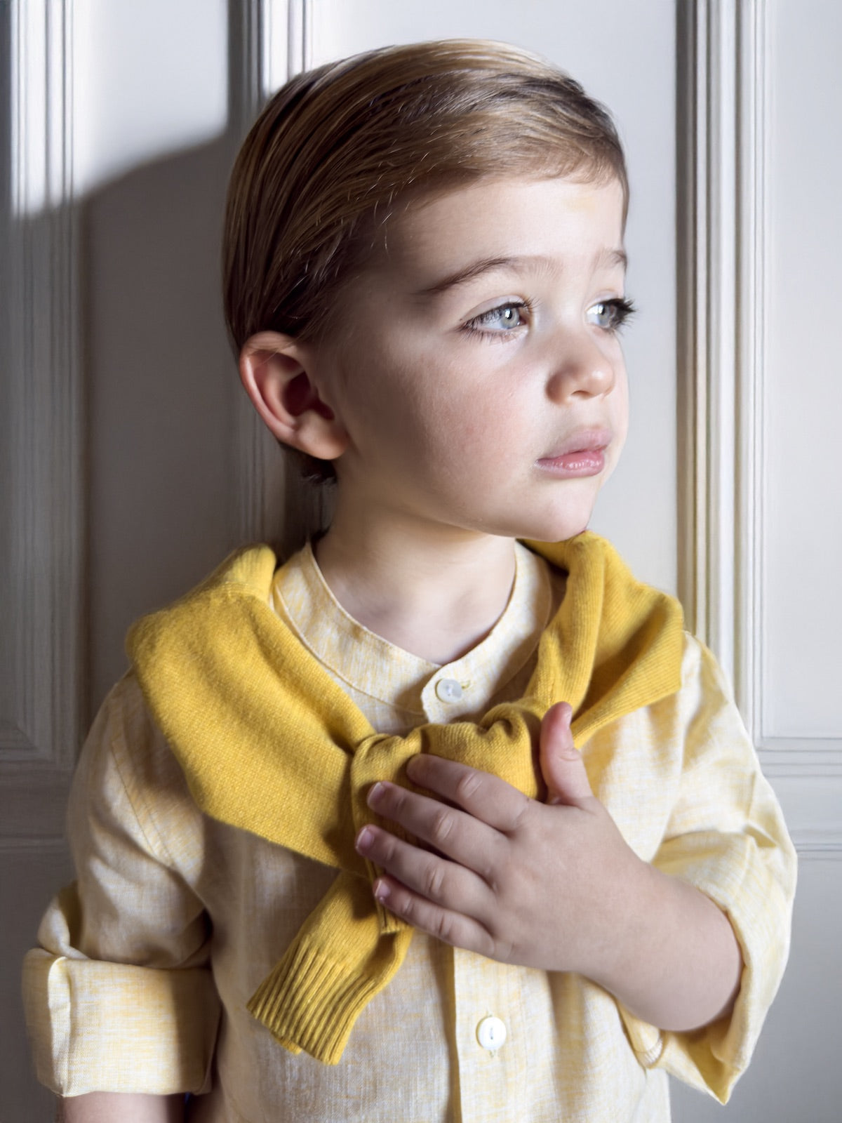 Mandarin Sunrise Linen Shirt