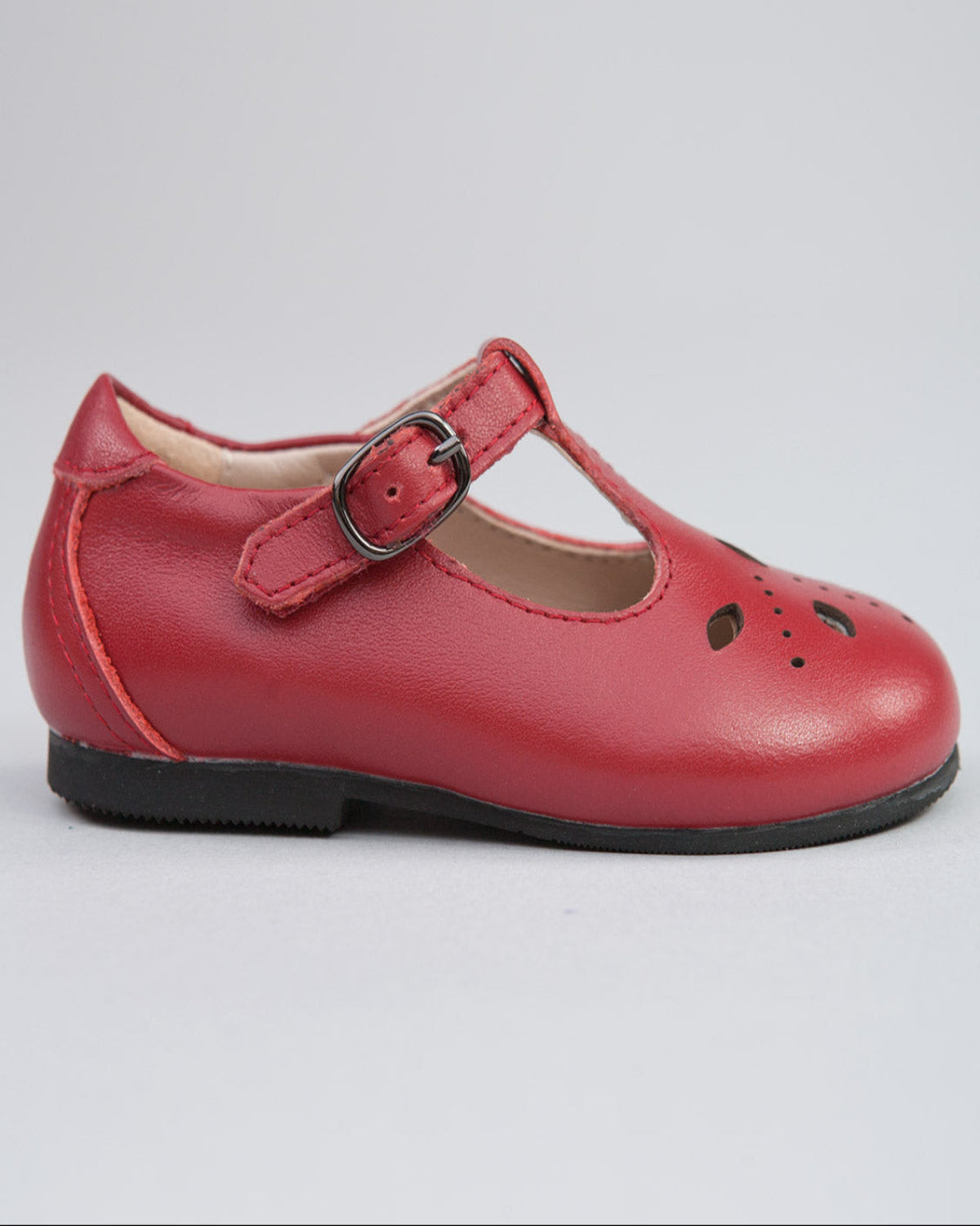 Josephine Red Leather T-Bar Shoe - Shoe