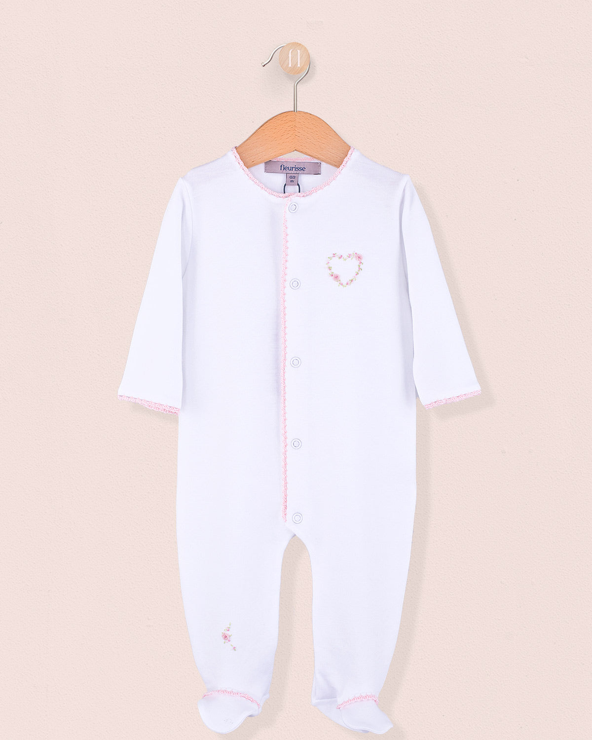 Pima Embroidered Heart Stretchie - Stretchie