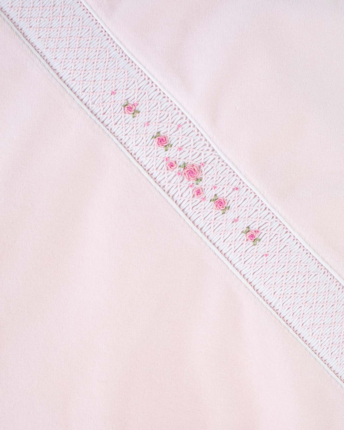 Pima Pink Velour Smocked Stretchie - Stretchie