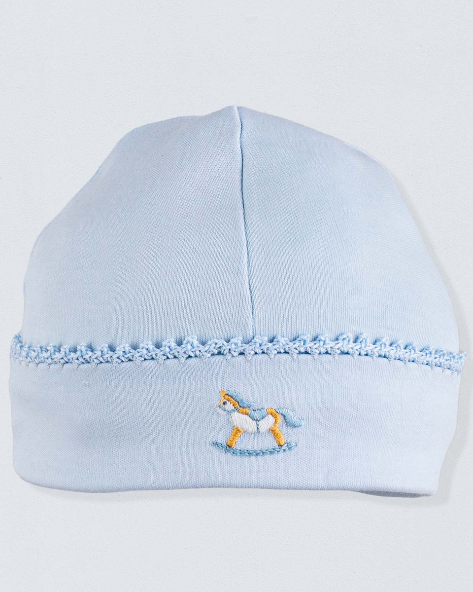 Pima Blue Embroidered Horse Hat