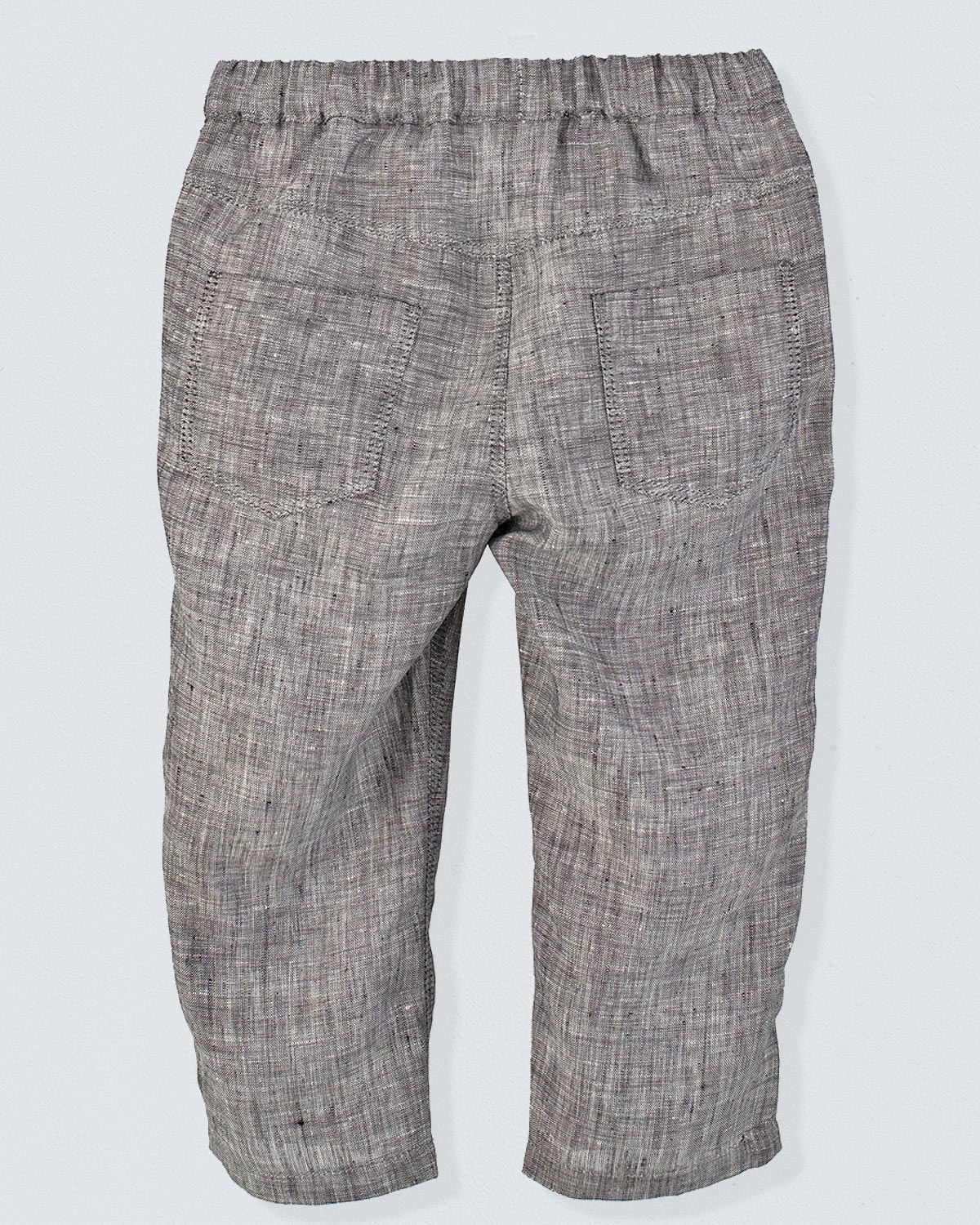 Bali Grey Mélange Linen Pull-On Pants - Pant
