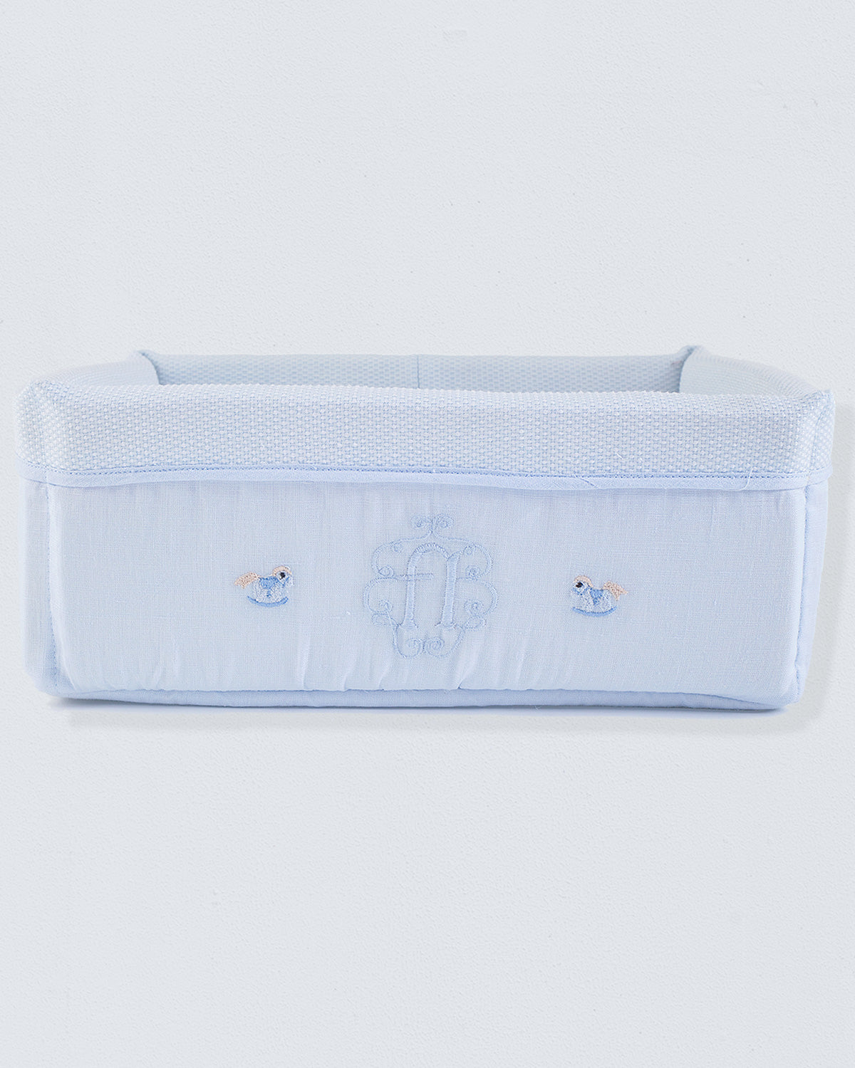 Blue Piqué Large Basket - Layette