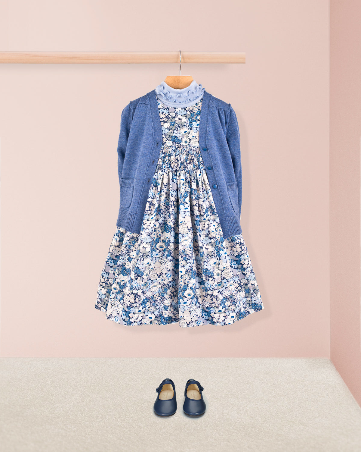 Bonheur Liberty Thorpe Navy - Smocked Dress