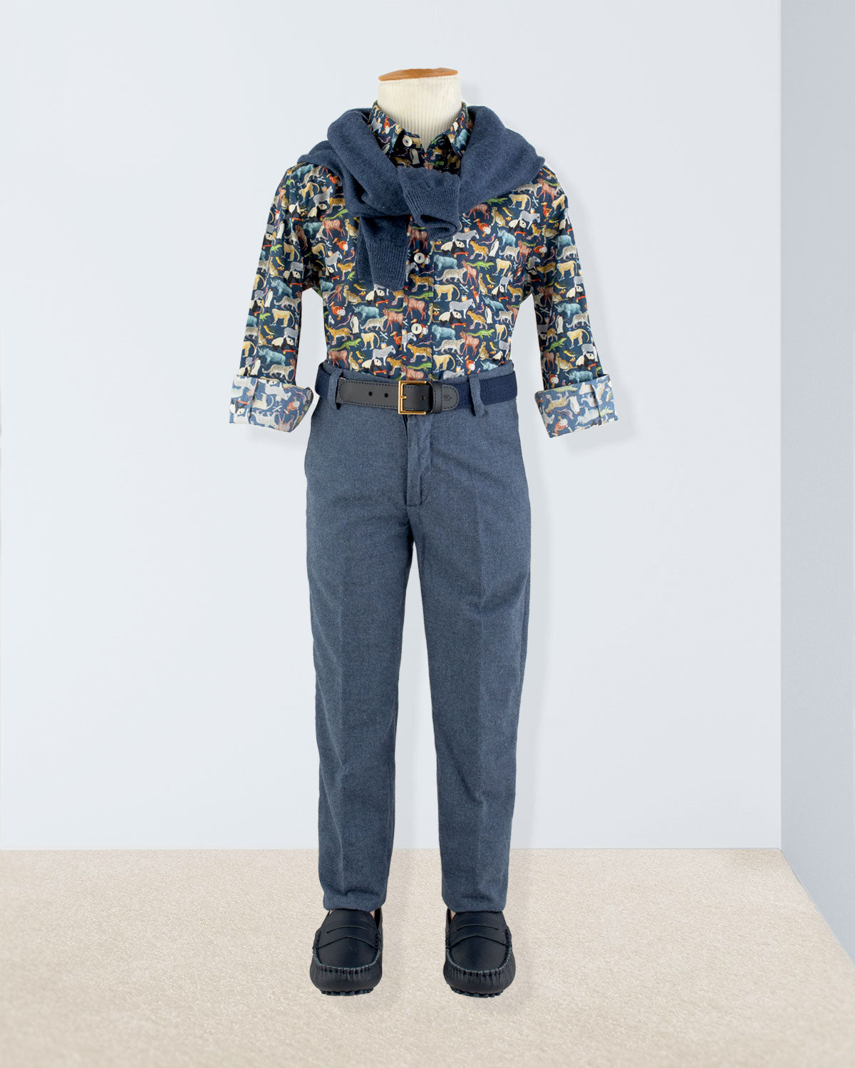 Oliver Italian Blue Mélange Flannel Pant - Pant