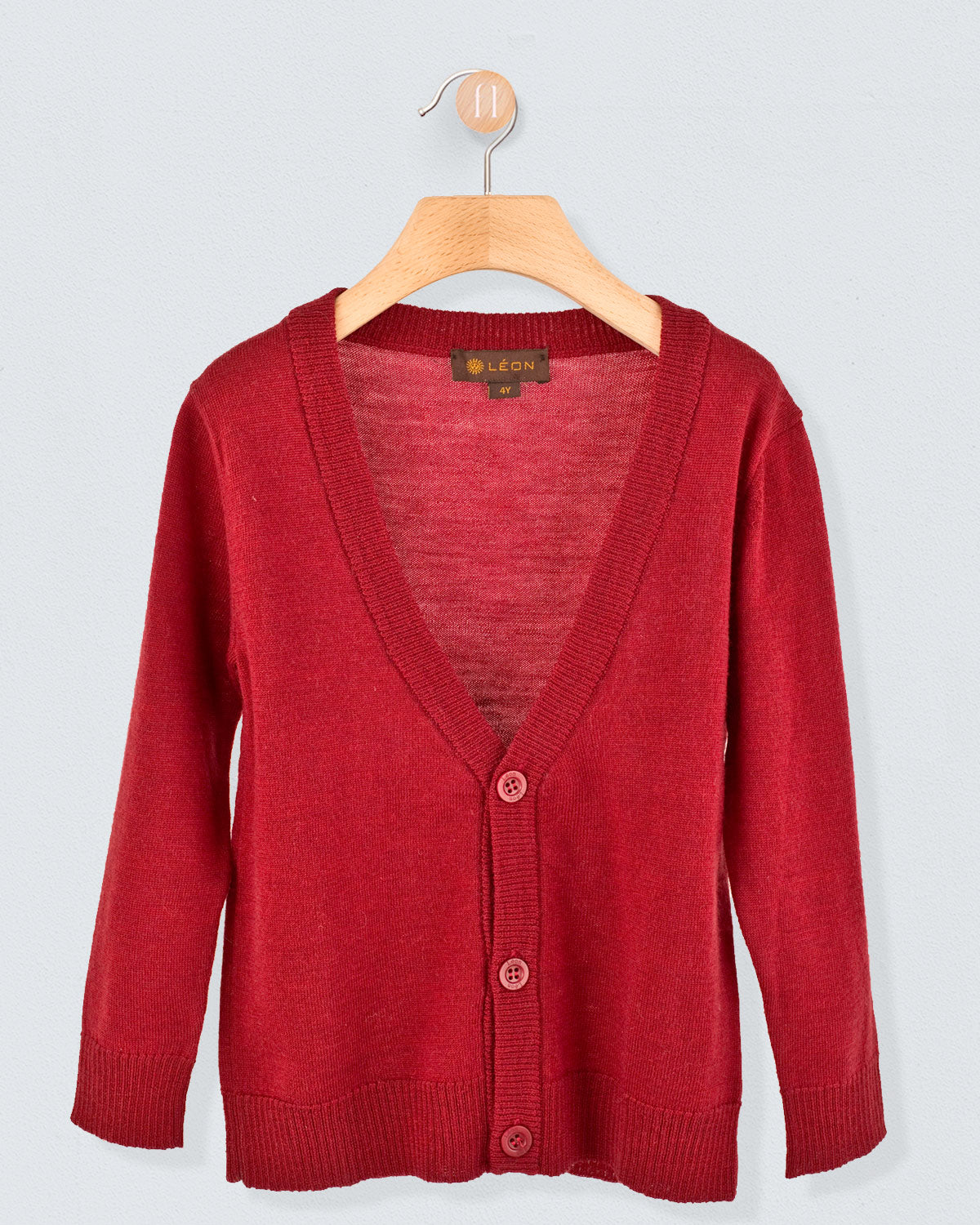 Nicholas Burgundy Wool Cardigan - Sweater