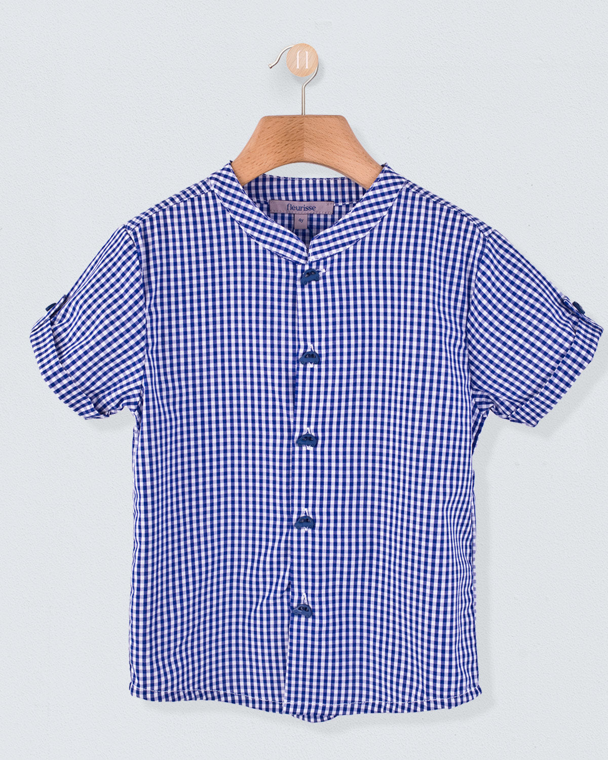 Brando French Navy Gingham Tunic - Shirt