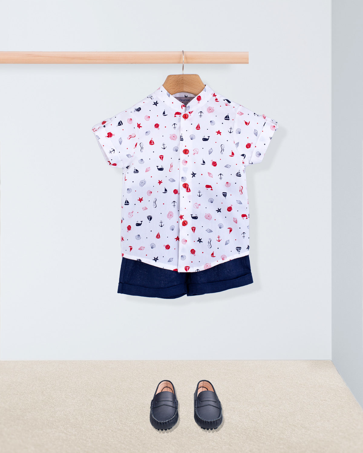 Brando Navy Seashells Tunic - Shirt