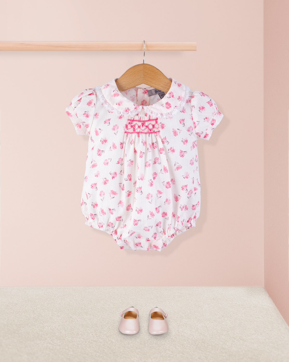 Smocked Bubble Versaille Rose Octuose - Romper