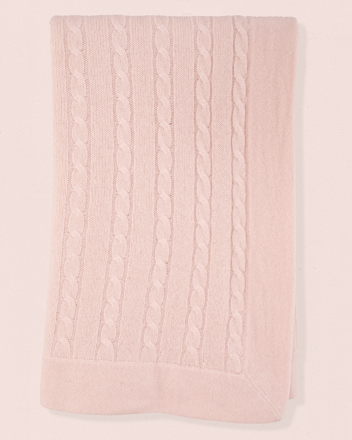 Luxe Cashmere Pink Cable Blanket - Blanket