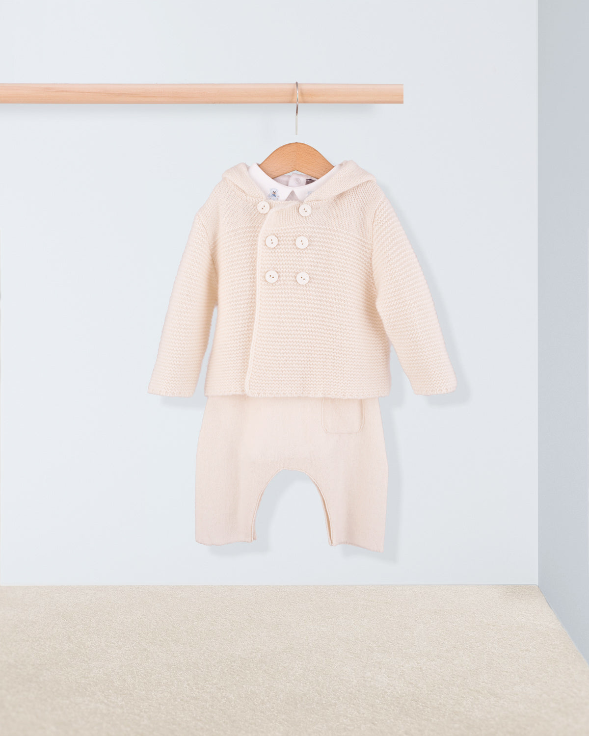 Chamonix Winter White Cashmere Hooded Jacket - Cardigan