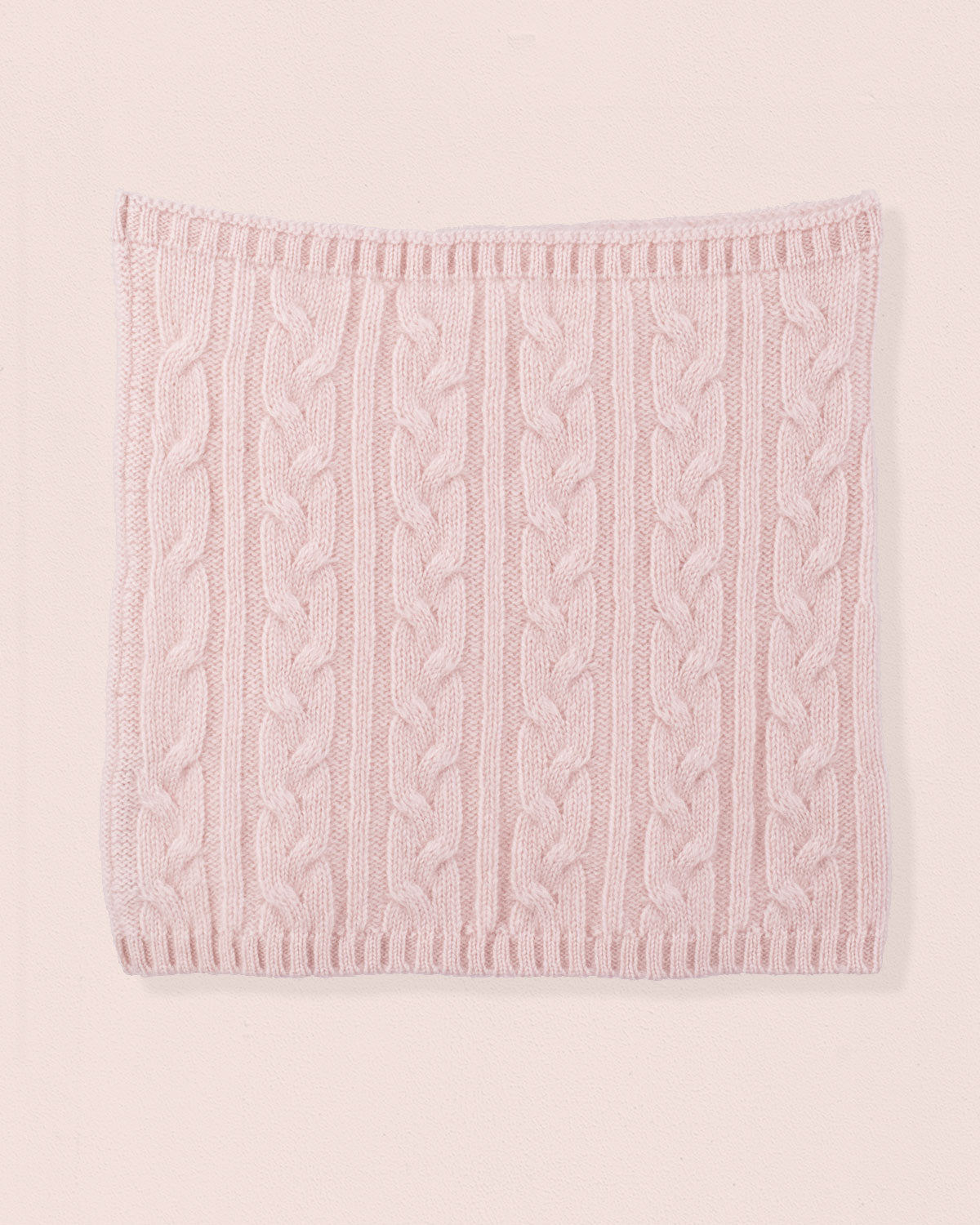 Cashmere Pink Cable Roll Scarf - Hat