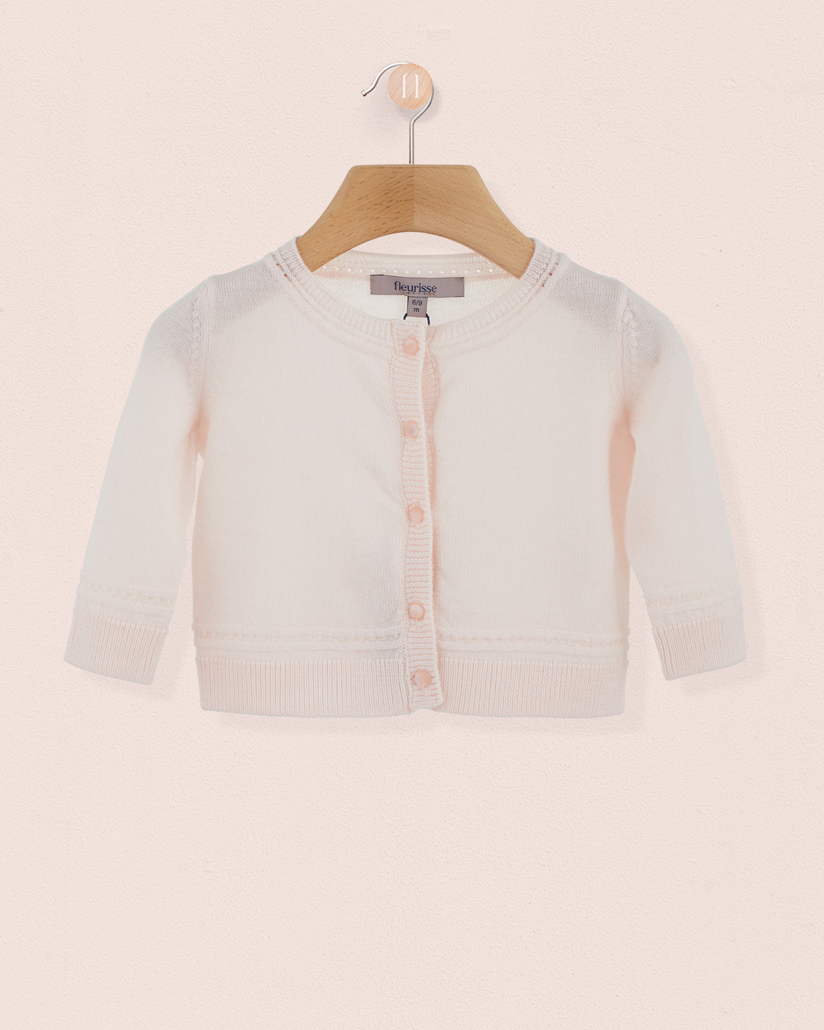 Lucille Powder Pink Baby Cardigan - Cardigan