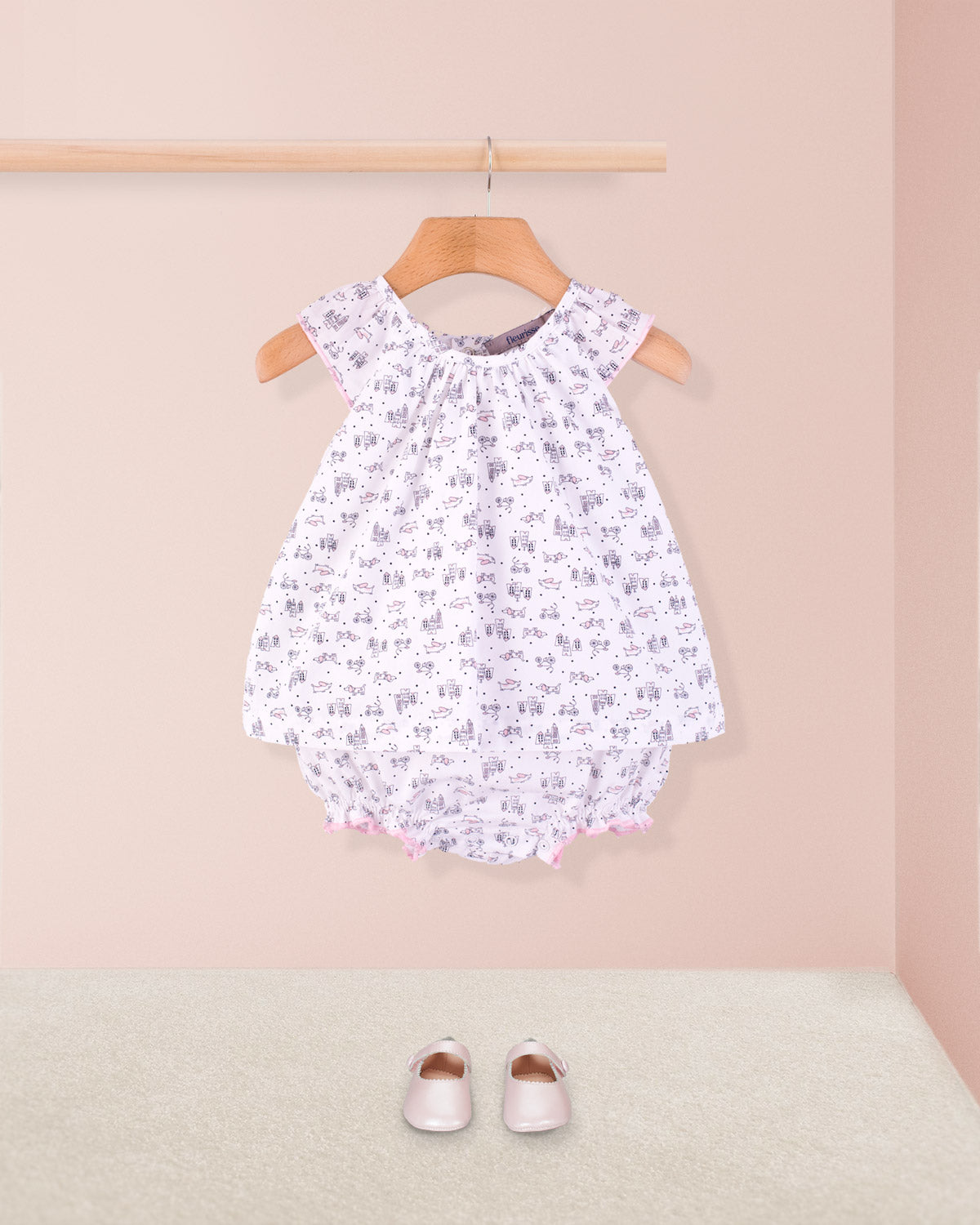 Chloe Mini Doggies Pink Romper - Romper